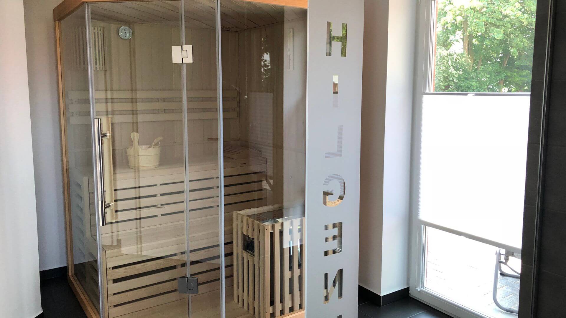 Sauna im Erdgeschoss